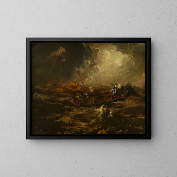 Sturm auf See - Anton Romako — gerahmtes Bild an der Wand