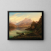 Ansicht des Altausseer Sees mit Blick auf das Karlseisfeld am Dachstein, den oberen Seirrstein sowie die Ruinen von Pfluigsberg und das Haus des Barons Zedlitz am Seeufer - Anton Schiffer — gerahmtes Bild an der Wand