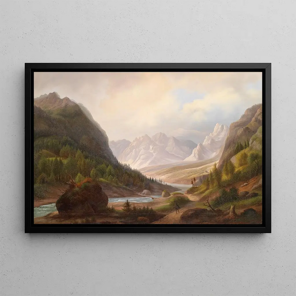 Anton Schiffer - Wanderer Im Gebirgstal.webp