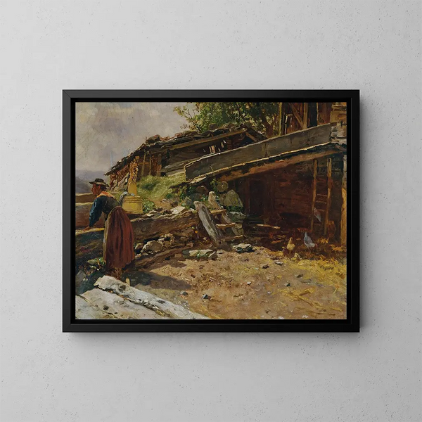 Fontaine chez le Wolferlbauer à Bruck-Fusch - Anton Schrödl — gerahmtes Bild an der Wand