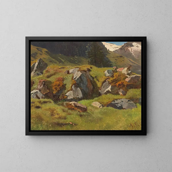 Studie der Felsen bei Ferleiten - Anton Schrödl — gerahmtes Bild an der Wand