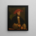 Portrait eines Gentlemans mit roter Kappe vor einem Sims - Anton Woensam — gerahmtes Bild an der Wand