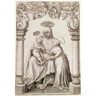 Antoni Glaser - Scheibenriss mit der Hl Anna Selbdritt.webp