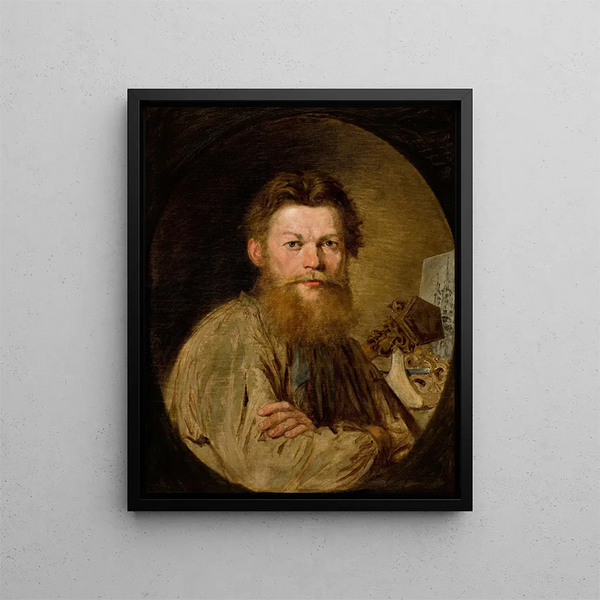 Portrait des Bildhauers Kazimierz Wakulski - Antoni Kozakiewicz — gerahmtes Bild an der Wand
