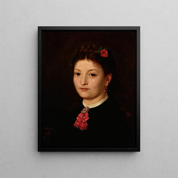 Portrait einer jungen Frau - Antoni Kozakiewicz — gerahmtes Bild an der Wand