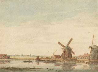 Antonie Erkelens - Windmills on a Canal.webp