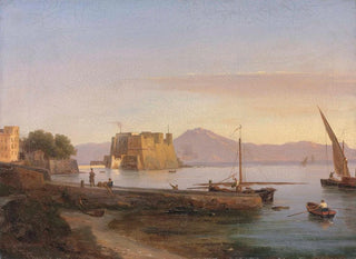 Fischer am Castel dell'Ovo in Neapel - Antonie Sminck Pitloo — Ansicht des Kunstwerks