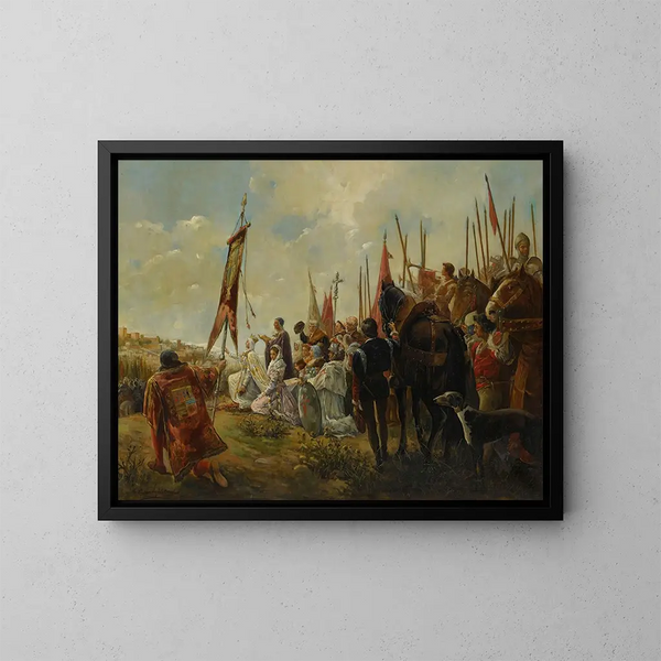 Isabelle I. von Kastilien, Eroberin von Granada - Antonio Casanova y Estorach — gerahmtes Bild an der Wand