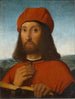 Portrait eines Mannes mit rotem Barett und Buch - Antonio de Saliba — Ansicht des Kunstwerks