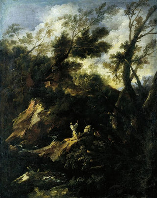 Antonio Francesco Peruzzini - Landscape with Two Praying Monks.webp