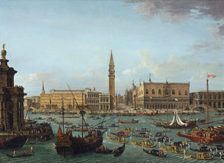 Prozession der Gondeln im Bacino di San Marco, Venedig - Antonio Joli — Ansicht des Kunstwerks