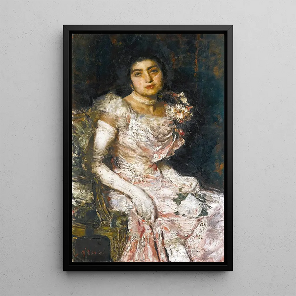 Vor dem Ball - Antonio Mancini — gerahmtes Bild an der Wand