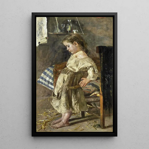 L'enfant pauvre - Antonio Mancini — gerahmtes Bild an der Wand