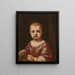 Mädchen, das eine Traube hält - Antonio Mercurio Amorosi — gerahmtes Bild an der Wand