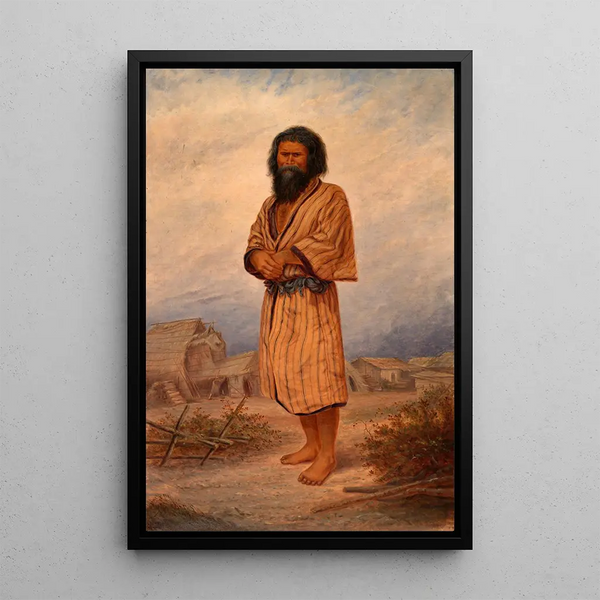 Mann Aïnou - Antonio Zeno Shindler — gerahmtes Bild an der Wand
