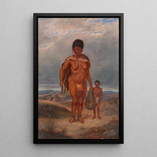Frau und Kinder Hottentots - Antonio Zeno Shindler — gerahmtes Bild an der Wand