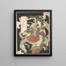 Benzaiten, Göttin der Musik und des Glücks, sitzend auf einem weißen Drachen - Aoigaoka Keisei — gerahmtes Bild an der Wand