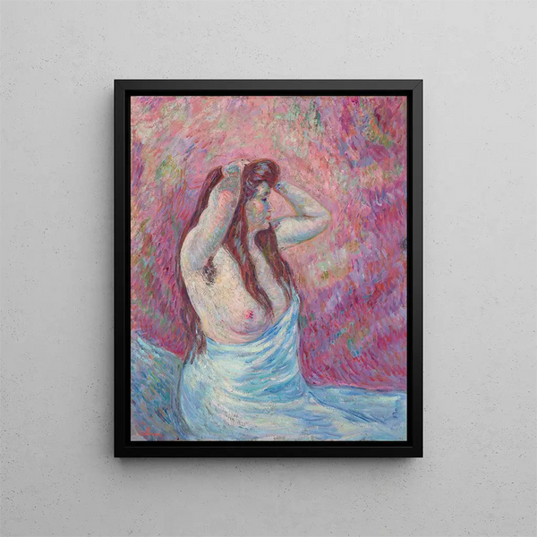 Junge nackte Frau mit Tuch - Armand Guillaumin — gerahmtes Bild an der Wand