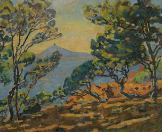 Das Hafen von Agay und der Leuchtturm - Armand Guillaumin — Ansicht des Kunstwerks
