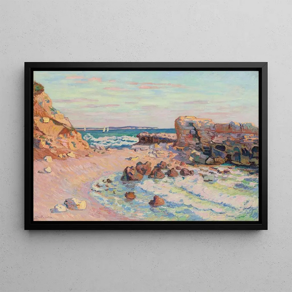 La Pierrière, Saint-Palais, auflaufende Flut - Armand Guillaumin — gerahmtes Bild an der Wand
