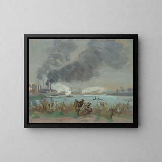Die Seine bei Ivry - Armand Guillaumin — gerahmtes Bild an der Wand