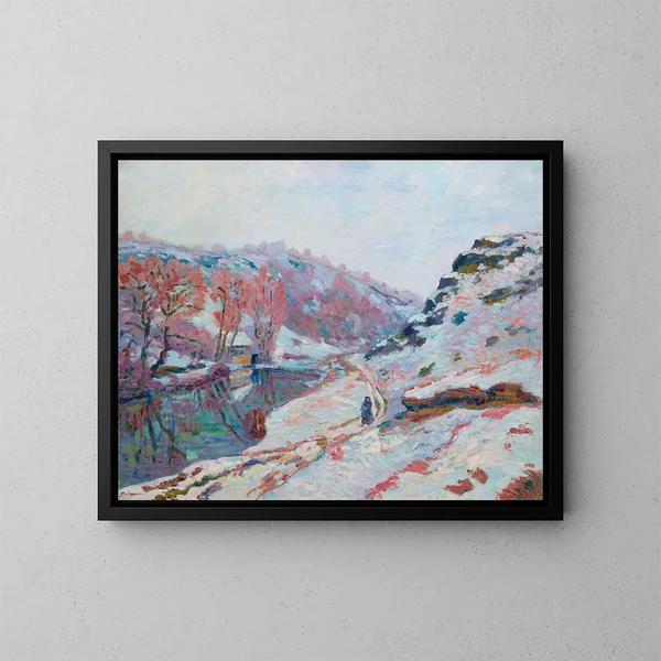 Die Sedelle-Tal unter Schnee - Armand Guillaumin — gerahmtes Bild an der Wand