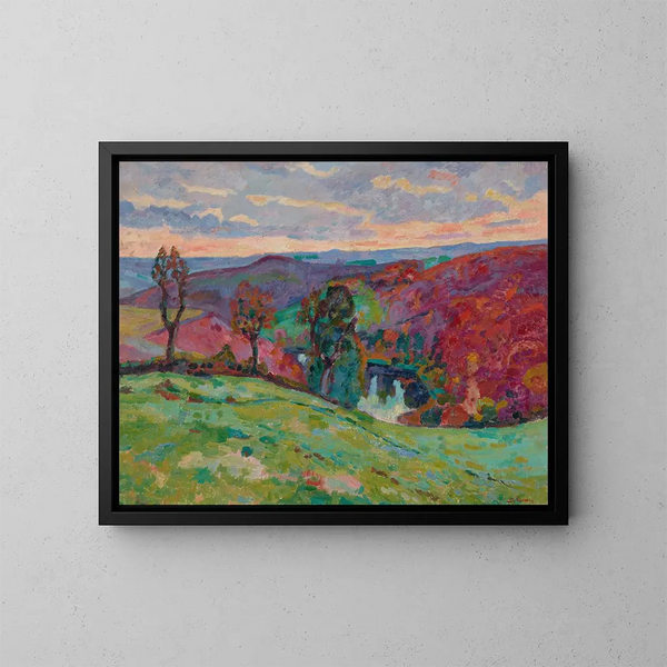 Die Creuse-Tal und der Puy Barriou - Armand Guillaumin — gerahmtes Bild an der Wand