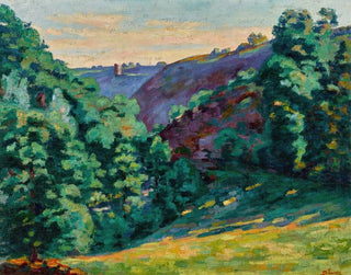 Der Abgrund des Wahnsinns gesehen von Château Crozant - Armand Guillaumin — Ansicht des Kunstwerks