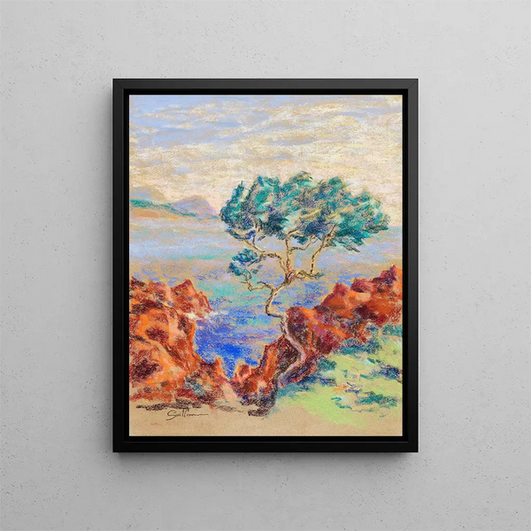 Le Trayas Landschaft des Midi - Armand Guillaumin — gerahmtes Bild an der Wand