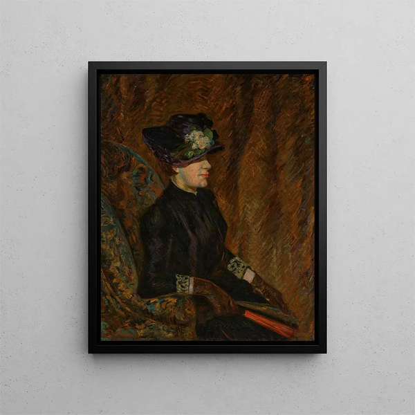 Madame Guillaumin mit einem Fächer - Armand Guillaumin — gerahmtes Bild an der Wand