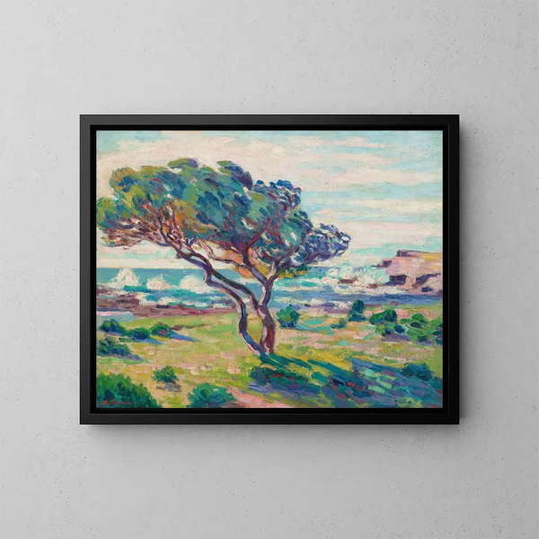 Landschaft des Südens gesehen vom Brusc - Armand Guillaumin — gerahmtes Bild an der Wand