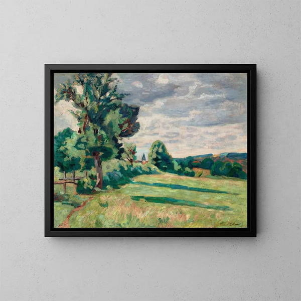 Weideflächen der Scheunen von Crozant - Armand Guillaumin — gerahmtes Bild an der Wand