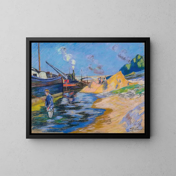 Quai de la Seine à Paris, la Sablire - Armand Guillaumin — gerahmtes Bild an der Wand