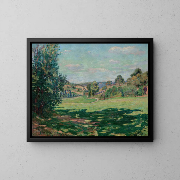 Dorf am Hang des Chevreuse-Tals - Armand Guillaumin — gerahmtes Bild an der Wand