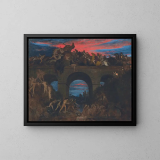 Bataille sur le pont - Arnold Böcklin — gerahmtes Bild an der Wand