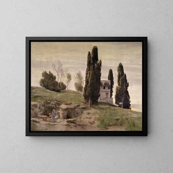 Repos pendant la fuite en Égypte - Arnold Böcklin — gerahmtes Bild an der Wand