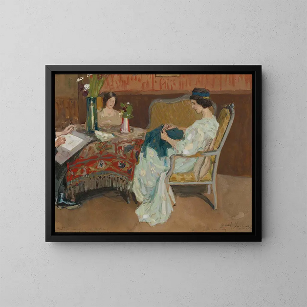Familienszene - Arnold Borisovich Lakhovsky — gerahmtes Bild an der Wand