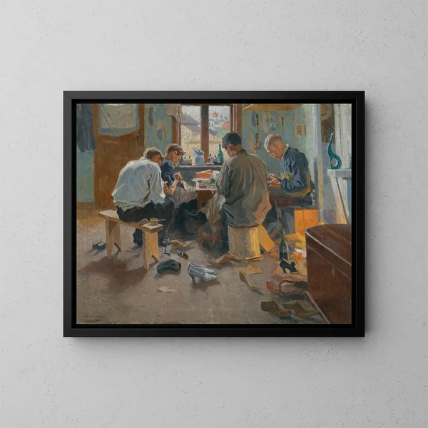 Die Schuhmacher - Arnold Borisovich Lakhovsky — gerahmtes Bild an der Wand