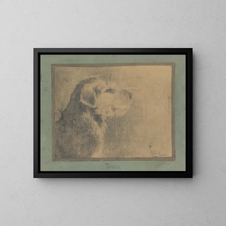 Hund gezogen - Arnold Peter Weisz-Kubínčan — gerahmtes Bild an der Wand