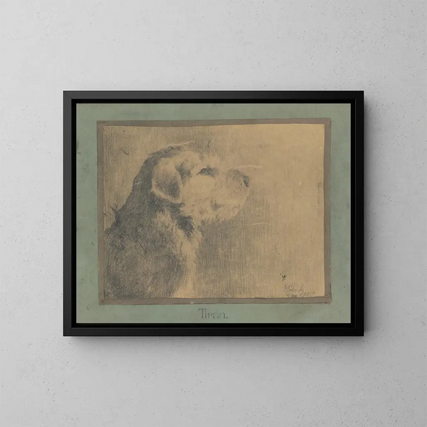 Hund gezogen - Arnold Peter Weisz-Kubínčan — gerahmtes Bild an der Wand