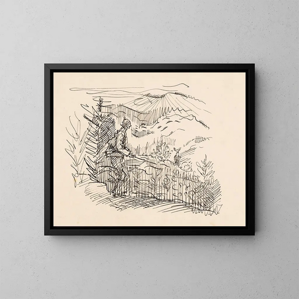 Auf der Lauer II - Arnold Peter Weisz-Kubínčan — gerahmtes Bild an der Wand