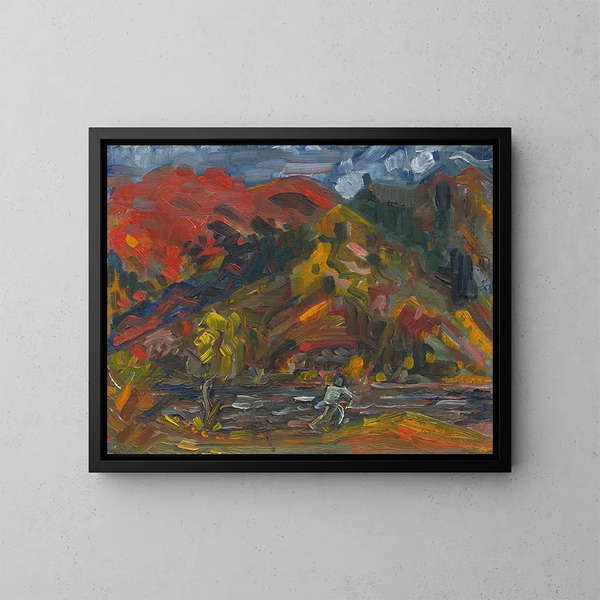Mann am Ufer - Arnold Peter Weisz-Kubínčan — gerahmtes Bild an der Wand
