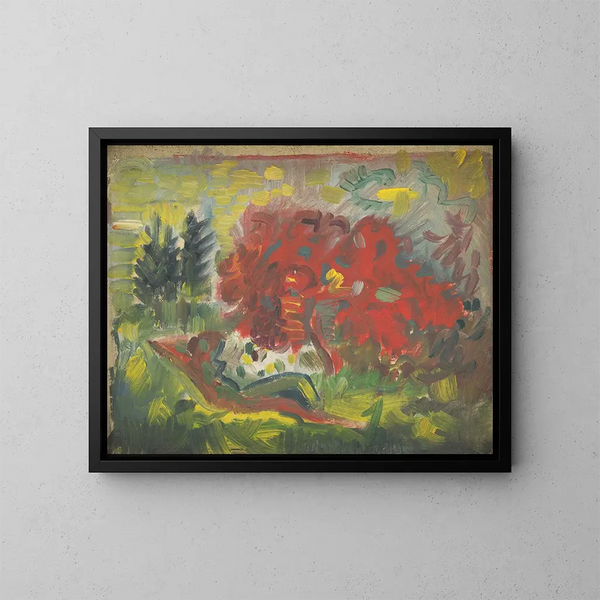 Nacktes Liegen in einem Garten - Arnold Peter Weisz-Kubínčan — gerahmtes Bild an der Wand