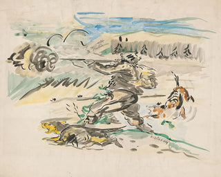 Jäger beim Schuss - Arnold Peter Weisz-Kubínčan — Ansicht des Kunstwerks