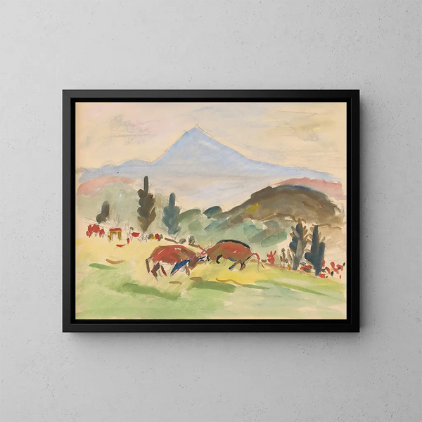 Ski-Gemälde 20 Blätter - Arnold Peter Weisz-Kubínčan — gerahmtes Bild an der Wand