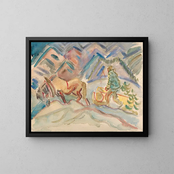 Transport de bois - Arnold Peter Weisz-Kubínčan — gerahmtes Bild an der Wand