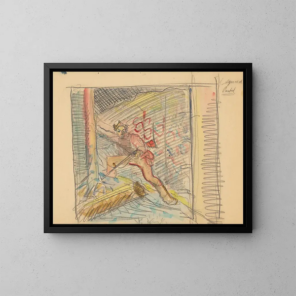 Die Tigerjagd - Arnold Peter Weisz-Kubínčan — gerahmtes Bild an der Wand