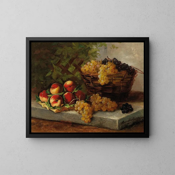 Stillleben mit Früchten - Arthur Alfred Brunel de Neuville — gerahmtes Bild an der Wand