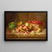 Stillleben mit Kirschen Napoléon, Johannisbeeren und Zitronen auf einem Entablement - Arthur Alfred Brunel de Neuville — gerahmtes Bild an der Wand