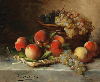 Naturstillleben mit Äpfeln und Trauben - Arthur Alfred Brunel de Neuville — Ansicht des Kunstwerks